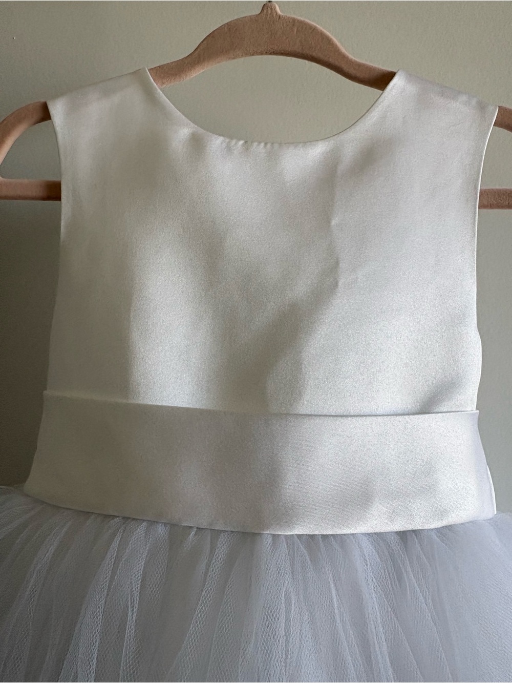 White Flower Girl Tulle Dress - Picture 2 of 11